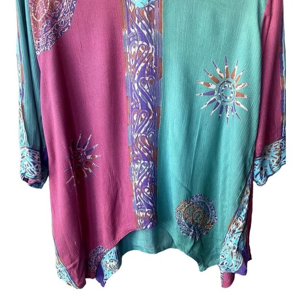 Soft Surroundings Top Small Art To Wear Fairy Asymmetrical Rainbow Colorful - Picture 5 of 10